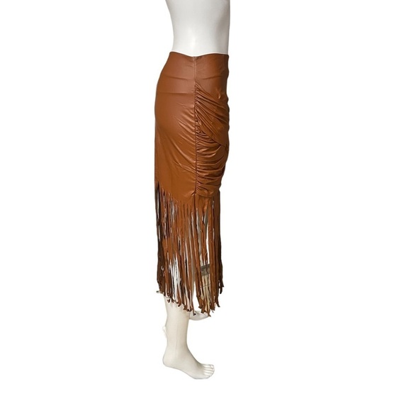 Brown Fringe Faux Leather PU Skirt
New - Picture 6 of 9